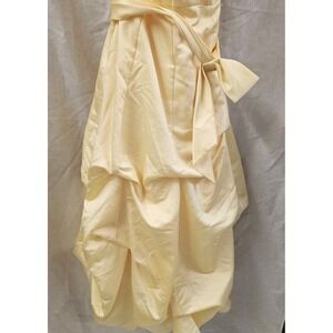 Davids Bridal Ball Gown Dress 81123 Satin Pick-up Canary Sz 8 NWT Beauty & Beast